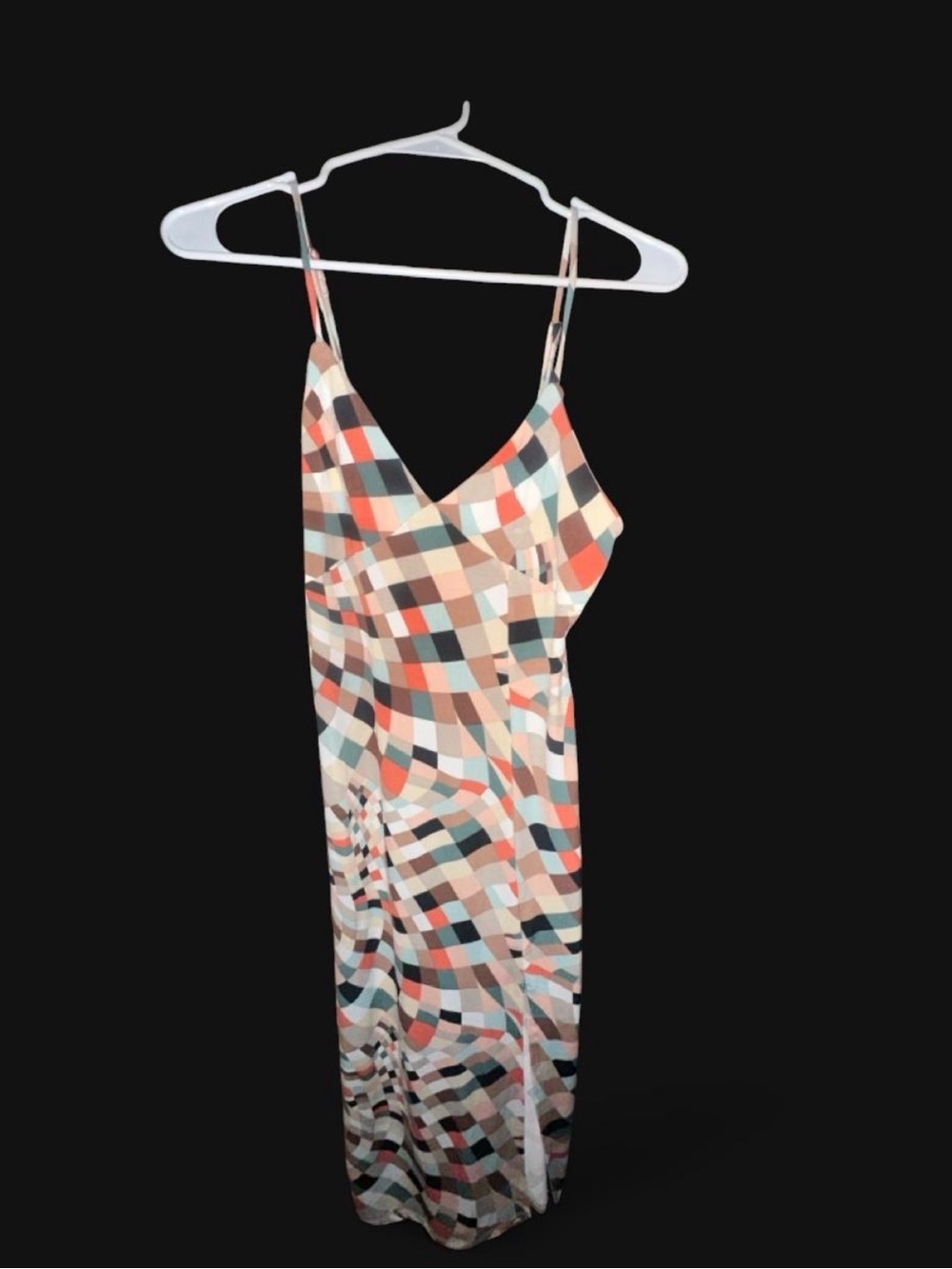 Forever 21 Multi-Color Check Spaghetti-Strap Maxi Dress